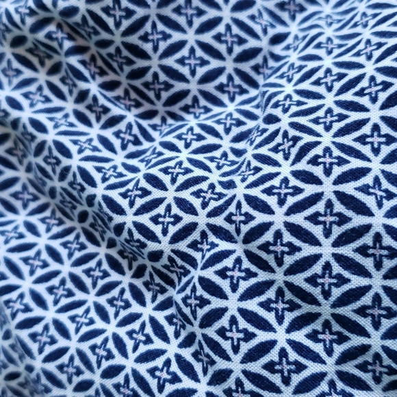 White/Blue pattern backless Romper Culture Shop size XS/S - Picture 2 of 3